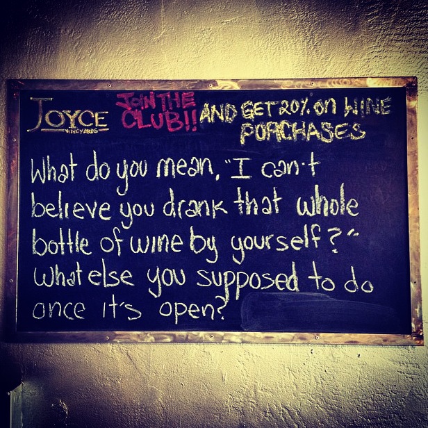 not the whole bottle of wine